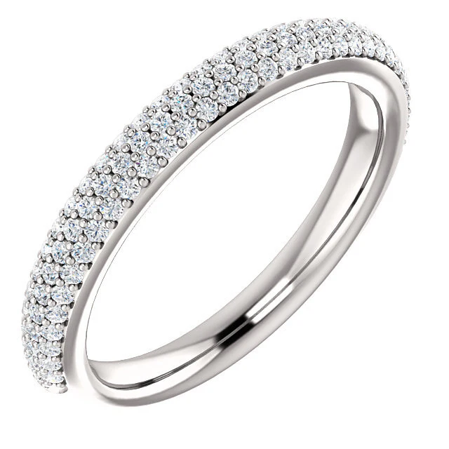 Cubic Zirconia Anniversary Ring Band, Style 05-20 (0.50 TCW Round Pave) - Image 3