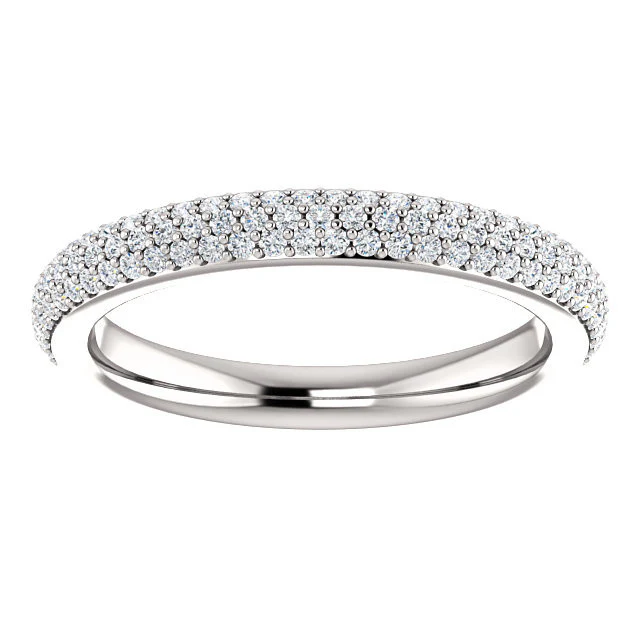 Cubic Zirconia Anniversary Ring Band, Style 05-20 (0.50 TCW Round Pave) - Image 7