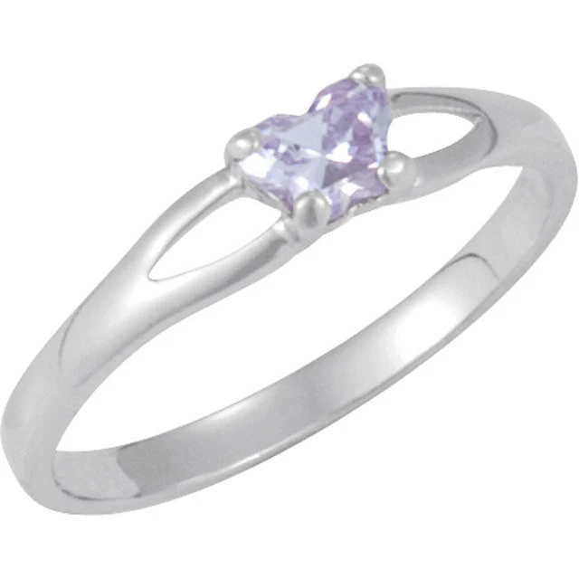 Cubic Zirconia Birthstone Ring- Customizable Butterfly Shaped CZ Birthstone Setting - Image 3