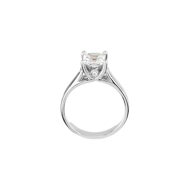 Cubic Zirconia Engagement Ring- The Stacy Belle (0.25-1.25 CT Princess-Cut with Twin Round Peekaboos) - Image 5