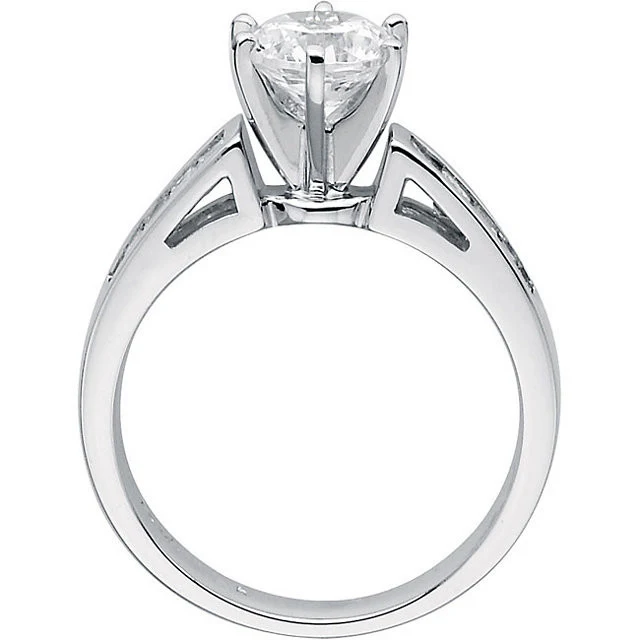 Cubic Zirconia Engagement Ring- The Rochelle (Customizable Baguette Channel) - Image 8